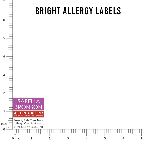 Bright Allergy Labels