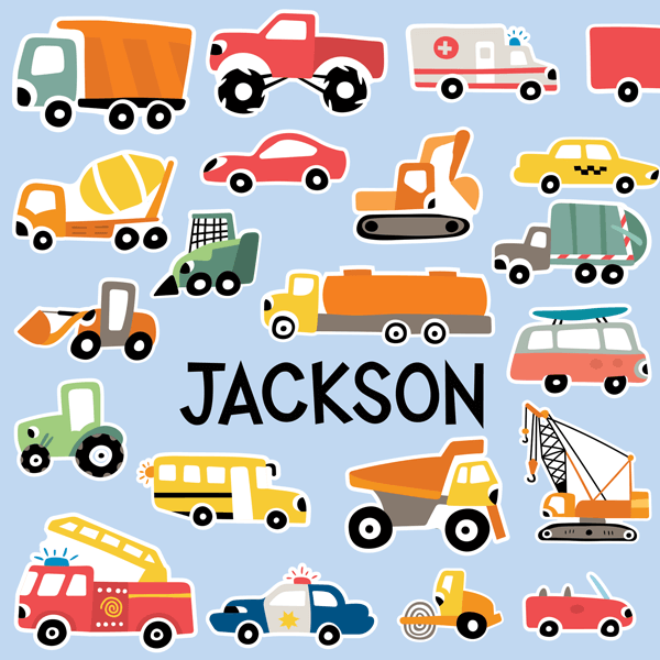 Cars N' Trucks Water Bottle Labels