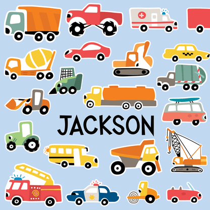 Cars N' Trucks Water Bottle Labels