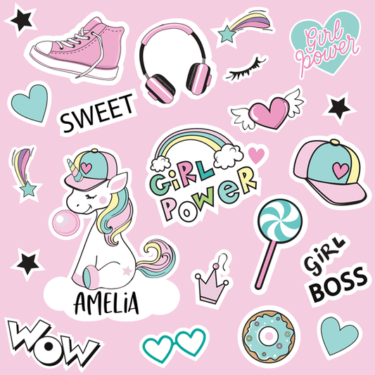 Girl Power Water Bottle Labels