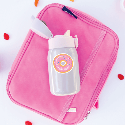 Donut Die Cut Name Label on Lunch Gear