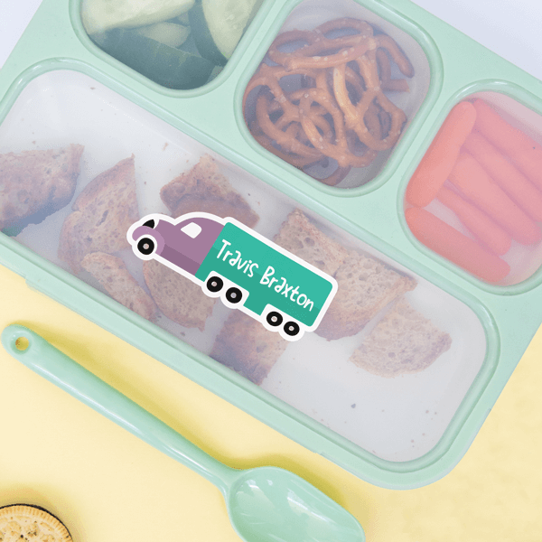 Mini Semi Die Cut Label on Bento Box