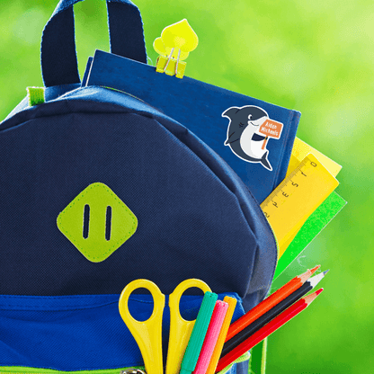 Shark Die Cut Name Label on School Supplies