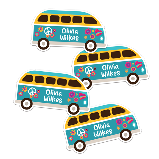 Groovy Wagon Die-Cut Labels