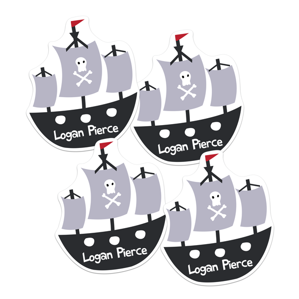 Pirate Ship Die Cut Name Labels
