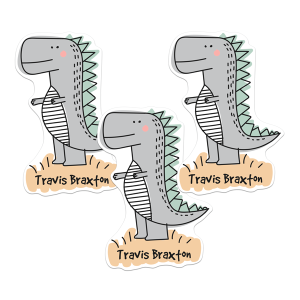 T-Rex Die Cut Name Labels