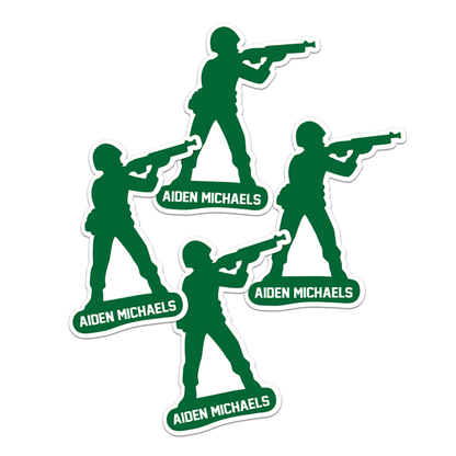 Four Toy Soldier Die Cut Name Labels
