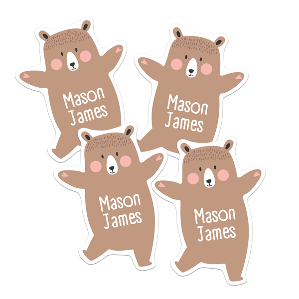 Dancing Bear Die Cut Name Labels