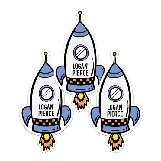 Rocket Die Cut Name Labels