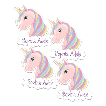 Unicorn Sparkle Die Cut Name Labels