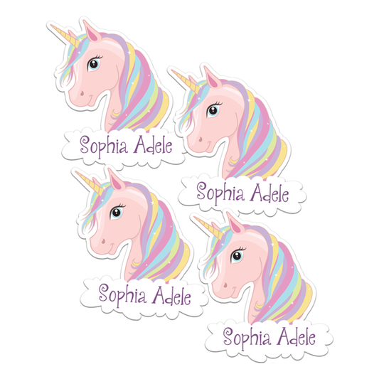 Unicorn Sparkle Die Cut Name Labels
