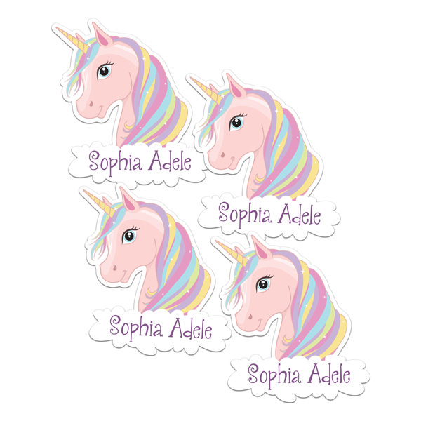Unicorn Sparkle Die Cut Name Labels