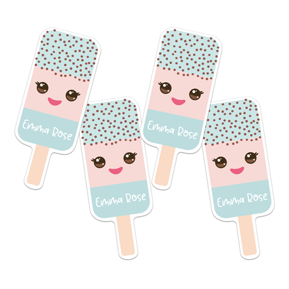Popsicle Die Cut Name Labels