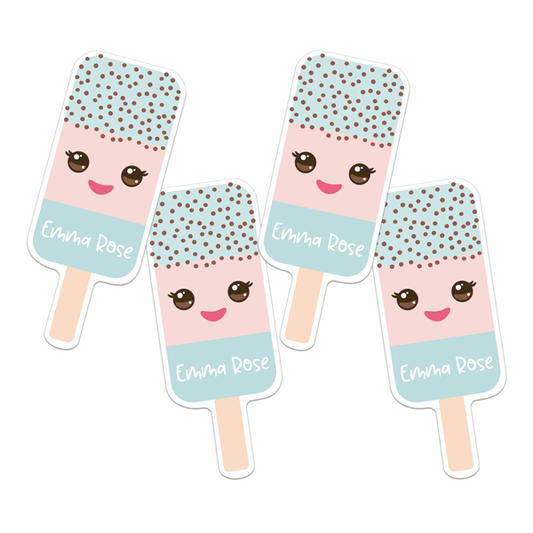 Popsicle Die Cut Name Labels