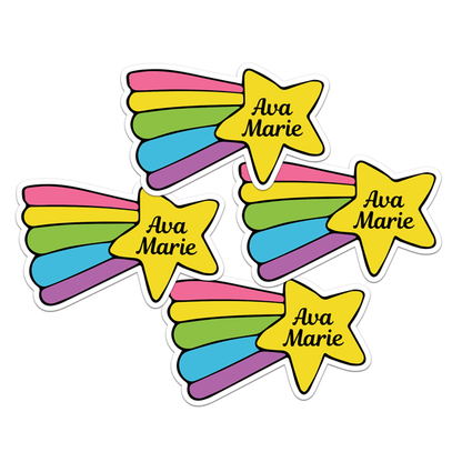 Shooting Star Die Cut Name Labels