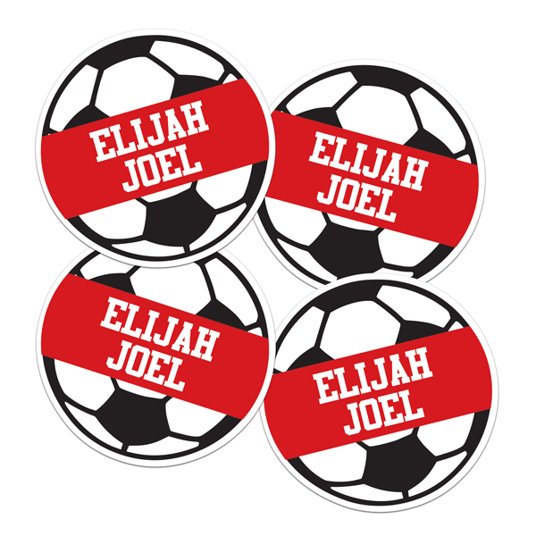 Soccer Ball Die Cut Name Labels