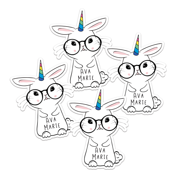 Unibunny Die Cut Name Labels
