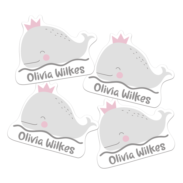 Royal Whale Die Cut Name Labels