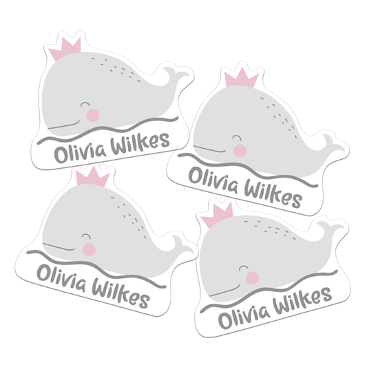 Royal Whale Die Cut Name Labels