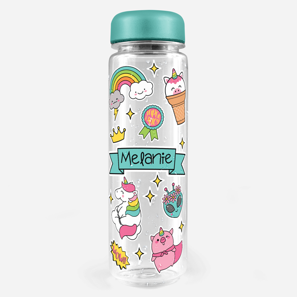 Unicorn Friends Water Bottle Labels