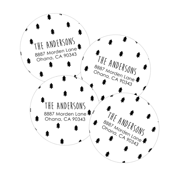 Holiday Trees Return Address Labels