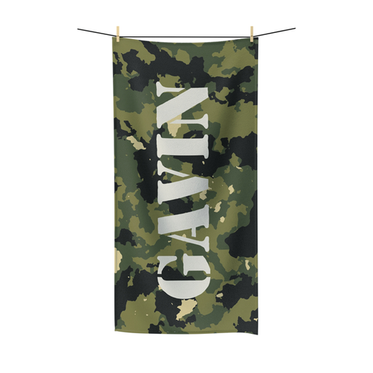 Green Camo Beach Towel