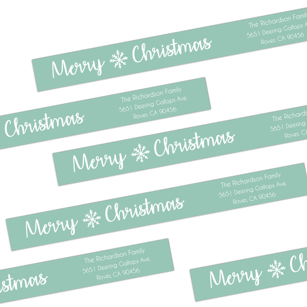 Christmas Snowflake Wrap Around Address Labels