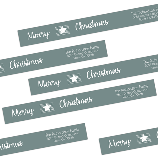 Christmas Star Wrap Around Address Labels
