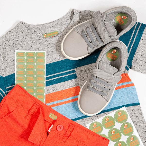 Football Icon Labels and Boys Clothing