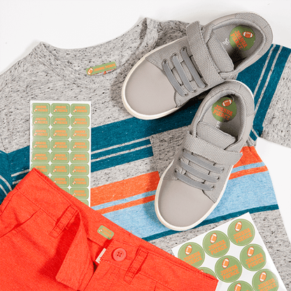 Football Icon Labels and Boys Clothing