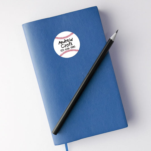 Baseball Round Contact Labels