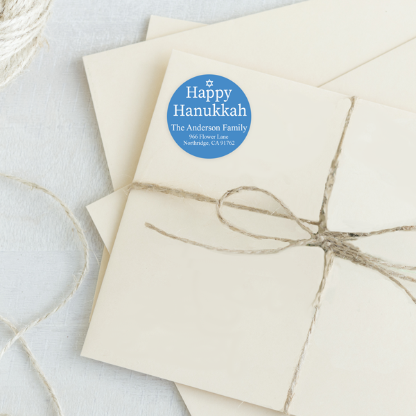 Happy Hanukkah Return Address Labels