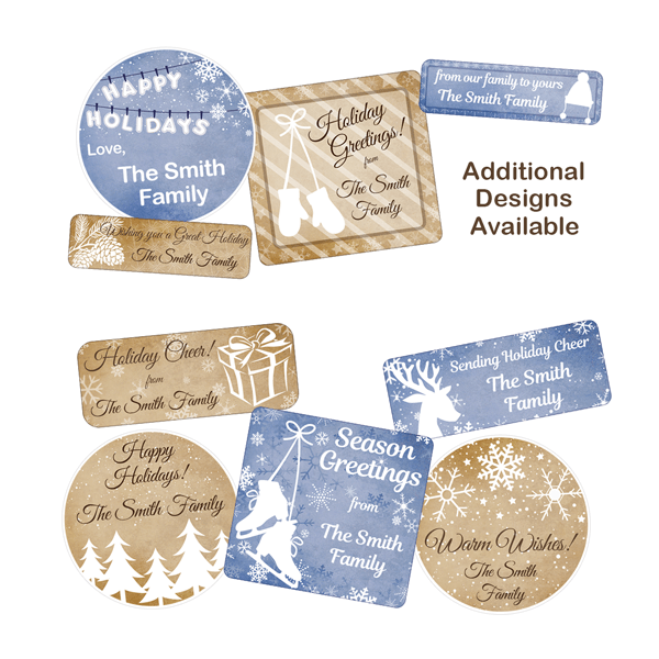 Large Winter Combo Gift Labels Design Number 1