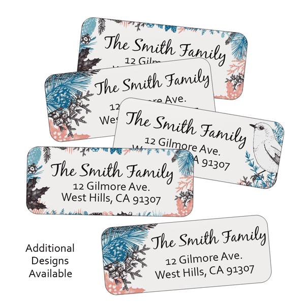 Winter Holiday Return Address Labels Design Number 4