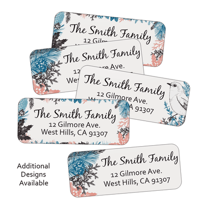 Winter Holiday Return Address Labels Design Number 4