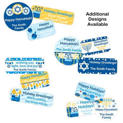 Small Hanukkah Combo Gift Labels Design Number Two