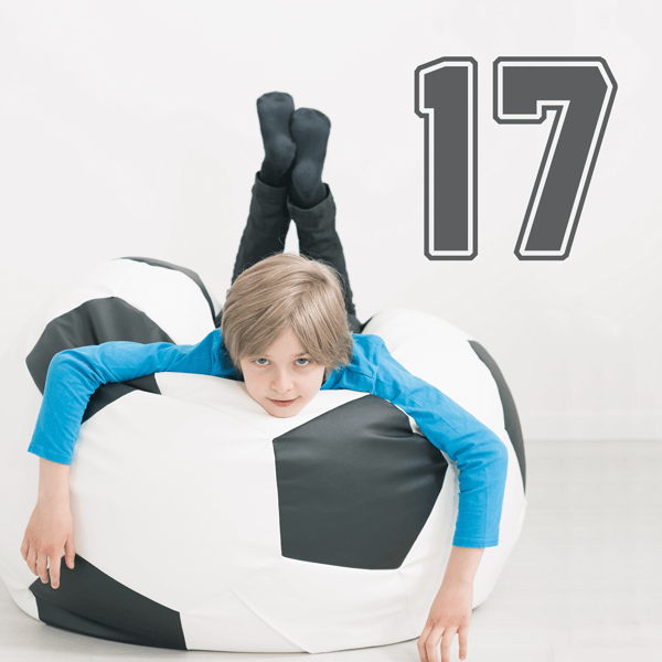 Jersey Number Vinyl Wall Decal