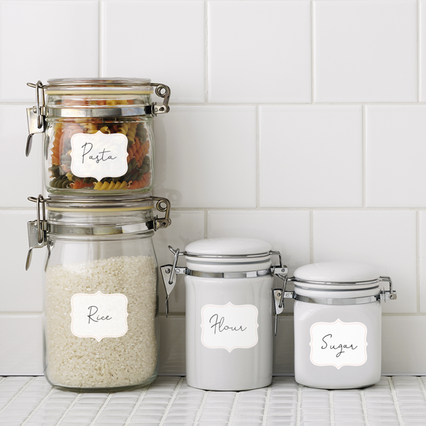 White Write-On Vintage Pantry Labels
