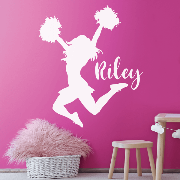 Poms and Cheers Name Decal – LabelDaddy