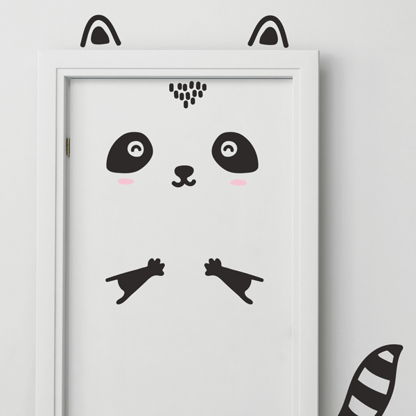 Happy Raccoon Door Decal