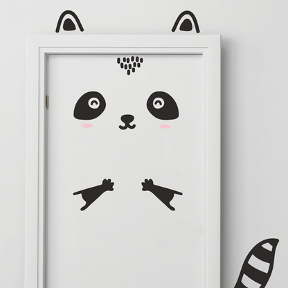 Happy Raccoon Door Decal