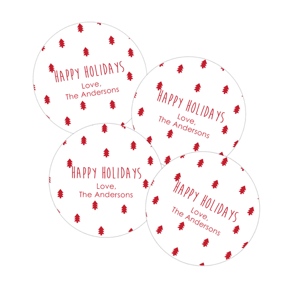Holiday Trees Gift Labels