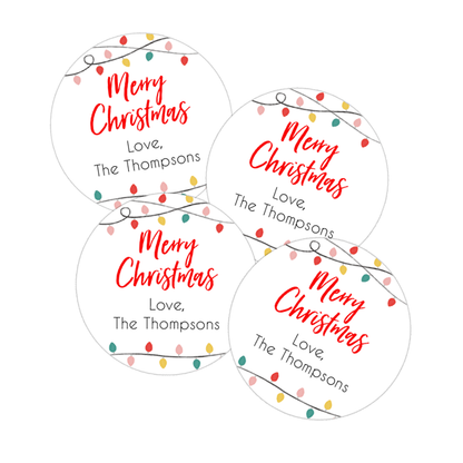 Retro Christmas Lights Gift Labels