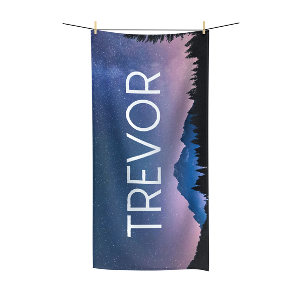 Mountain Sky Towel with Print font option