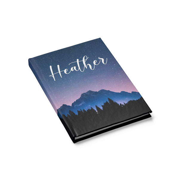 Mountain Sky Journal with Print Font Side View
