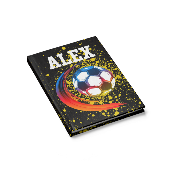 Soccer Life Journal in Yellow Slanted View