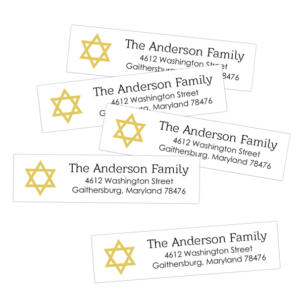 Star of David Return Address Labels