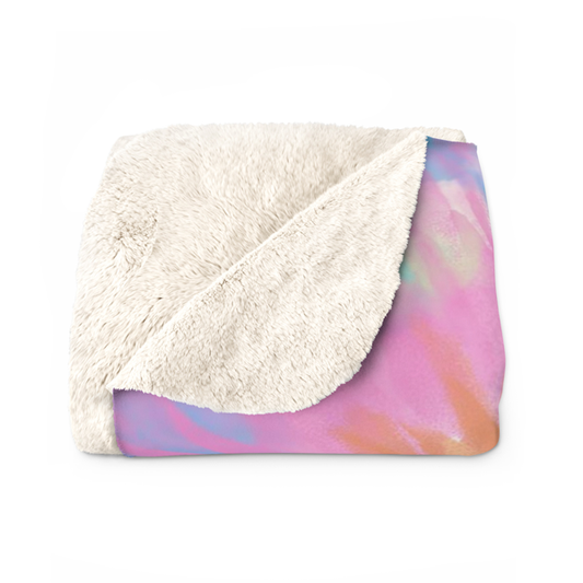 Rainbow Tie-Dye Fleece Blanket