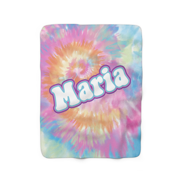 Rainbow Tie-Dye Fleece Blanket