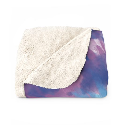 Purple Wave Tie-Dye Fleece Blanket